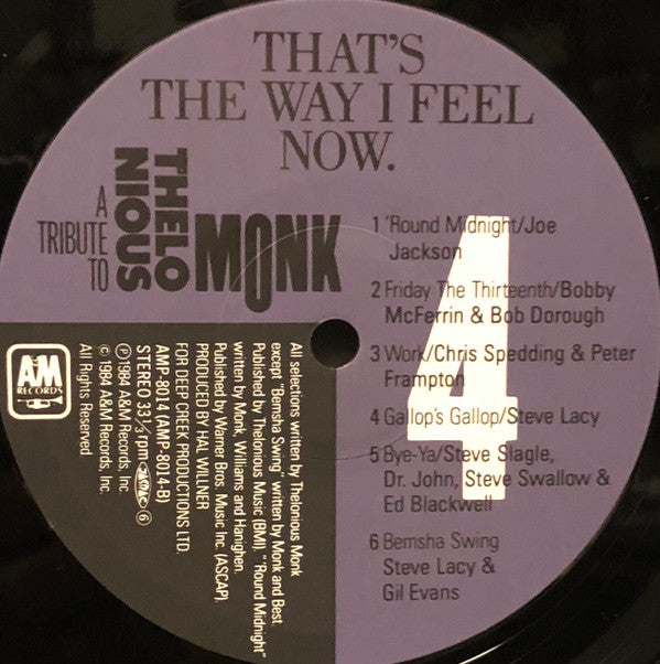 That's The Way I Feel Now - A Tribute To Thelonious Monk