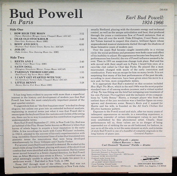 Bud Powell In Paris