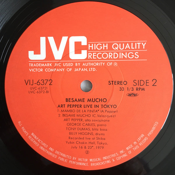 Besame Mucho / Art Pepper Live In Tokyo