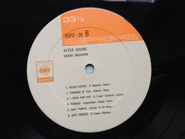 After Hours With Sarah Vaughan