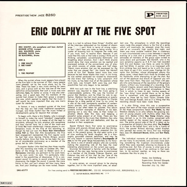 At The Five Spot, Volume I.