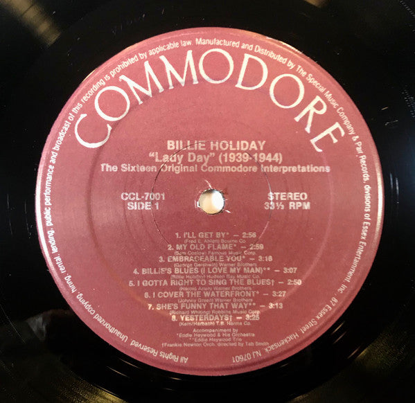 "Lady Day" (1939-1944) The Sixteen Original Commodore Interpretations
