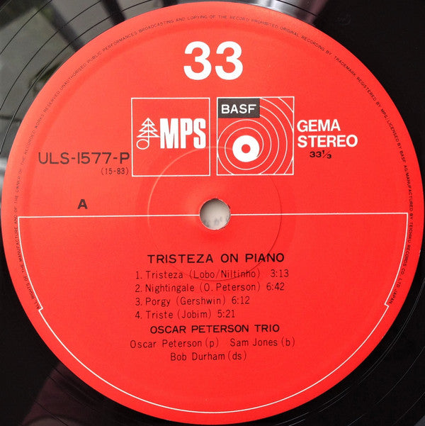 Tristeza On Piano = オスカー・ピーターソンの新しい世界