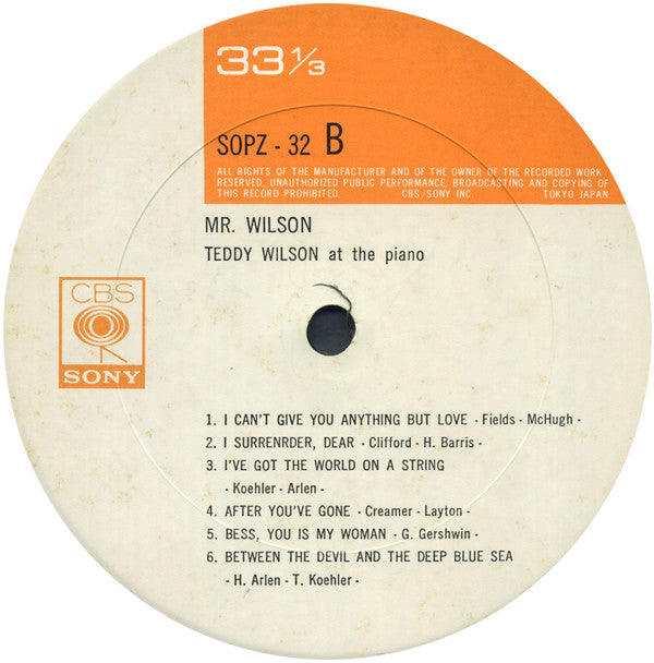 Mr. Wilson (The Fabulous Teddy Wilson At The Piano)