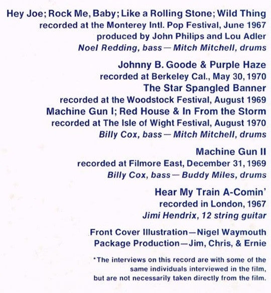 Sound Track Recordings From The Film "Jimi Hendrix"