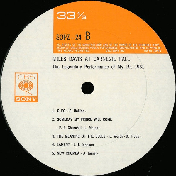 Miles Davis At Carnegie Hall