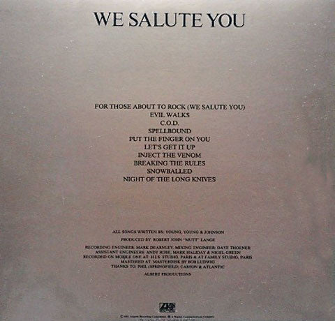 For Those About To Rock (We Salute You)