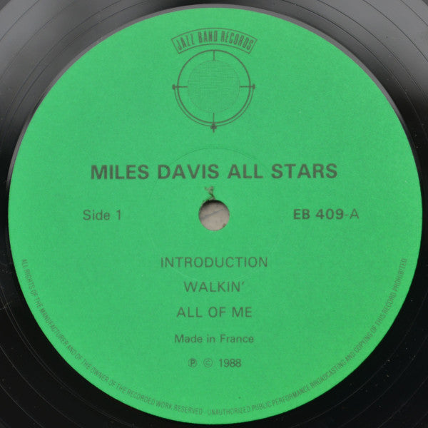 Miles Davis All Stars Featuring John Coltrane With Cannonball Adderley