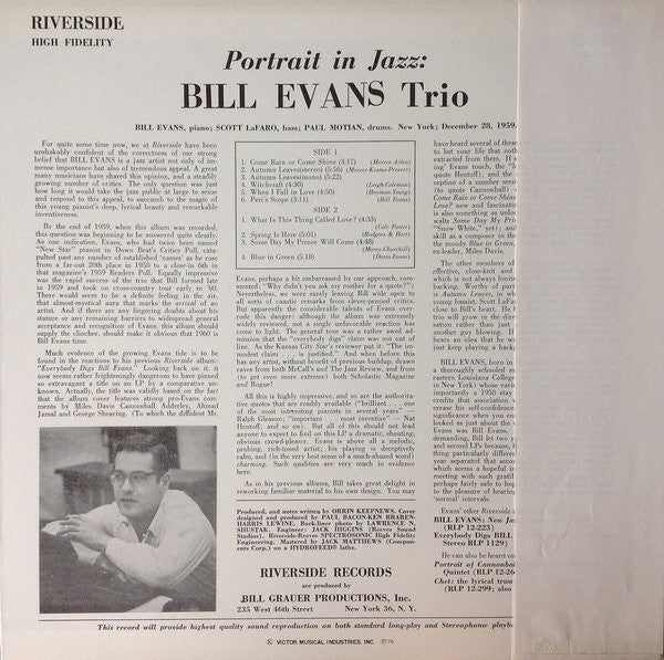 Portrait In Jazz = ポートレイト・イン・ジャズ