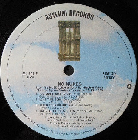 No Nukes - From The Muse Concerts For A Non-Nuclear Future - Madison Square Garden - September 19-23, 1979