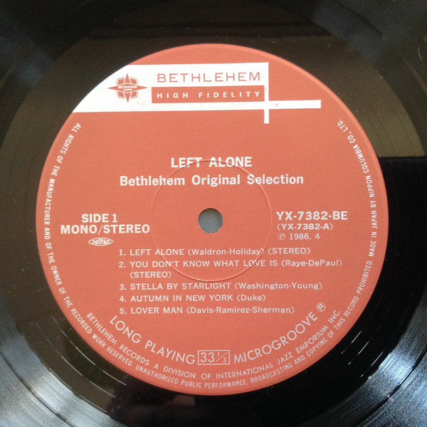 Left Alone / Bethlehem Original Selection