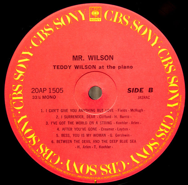 Mr. Wilson (The Fabulous Teddy Wilson At The Piano)