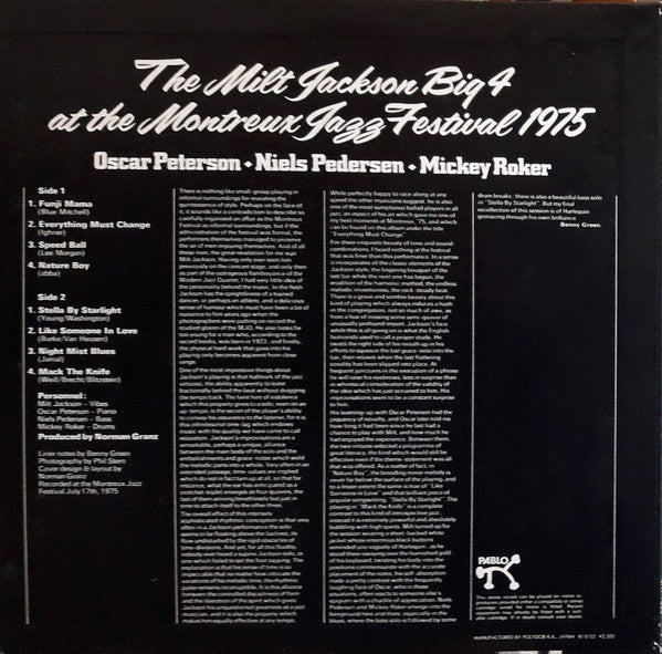 The Milt Jackson Big 4 At The Montreux Jazz Festival 1975