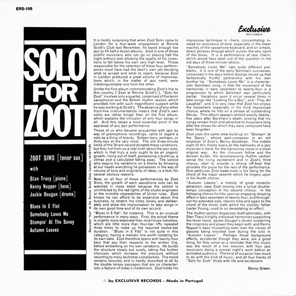 Solo For Zoot