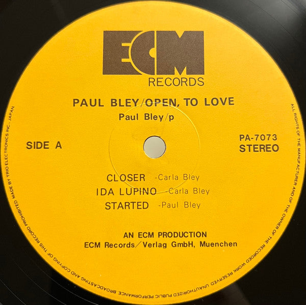 Open, To Love = オープン、トゥ・ラヴ