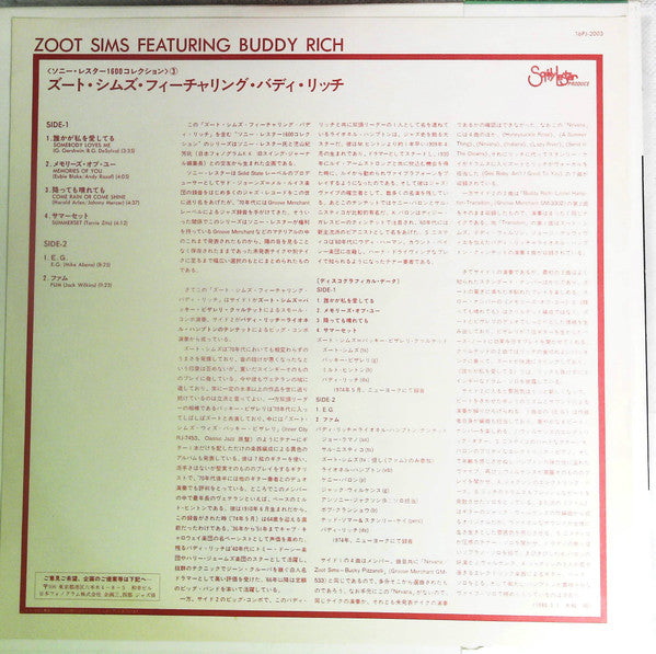 Zoot Sims Featuring Buddy Rich