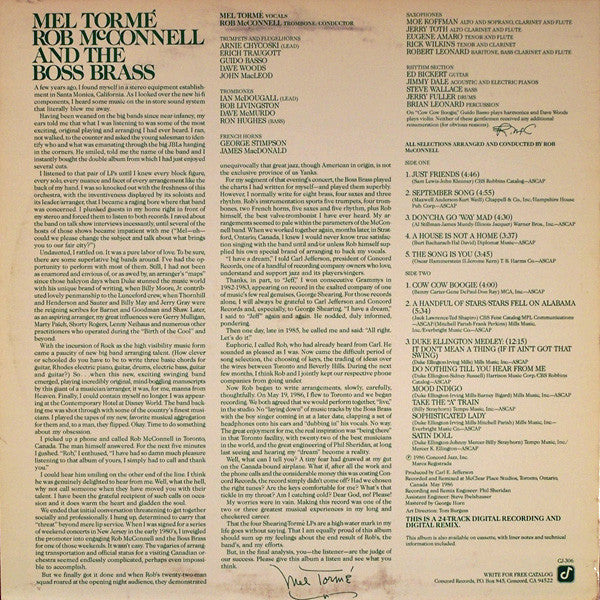 Mel Tormé -  Rob McConnell And The Boss Brass