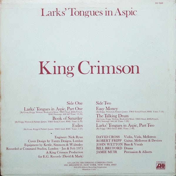 Larks' Tongues In Aspic