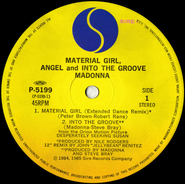Material Girl, Angel And Into The Groove