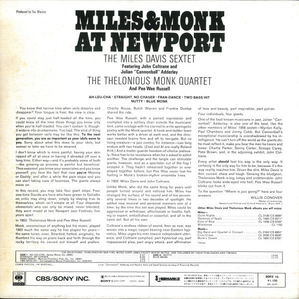 Miles & Monk At Newport