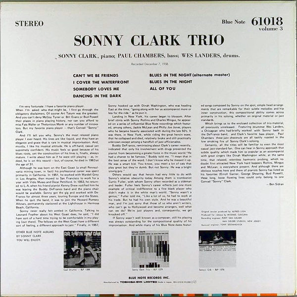 Sonny Clark Trio Volume 3