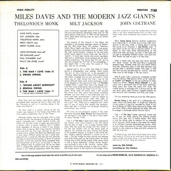 Miles Davis And The Modern Jazz Giants