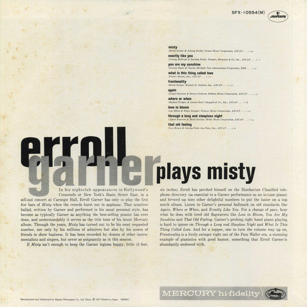 Erroll Garner Plays Misty