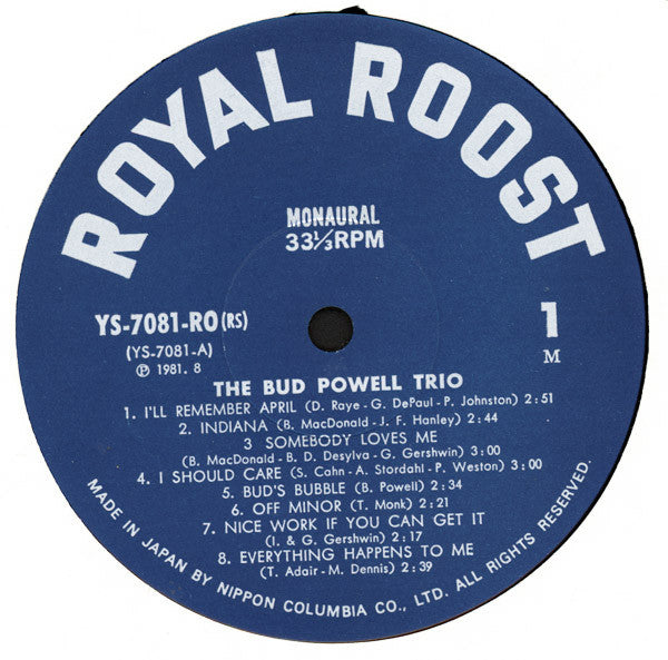 The Bud Powell Trio = バド・パウエルの芸術