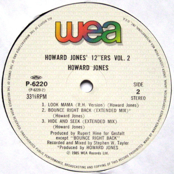 Howard Jones' 12"Ers Vol. 2