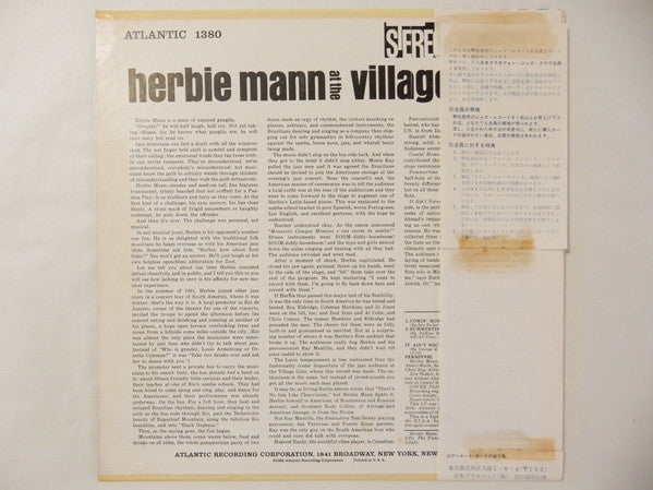 Herbie Mann At The Village Gate