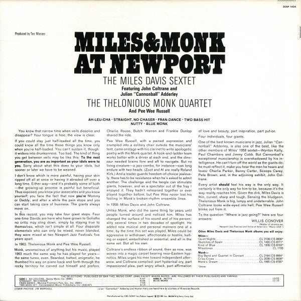 Miles & Monk At Newport