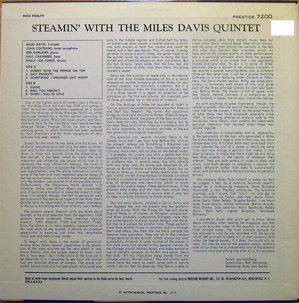 Steamin' With The Miles Davis Quintet
